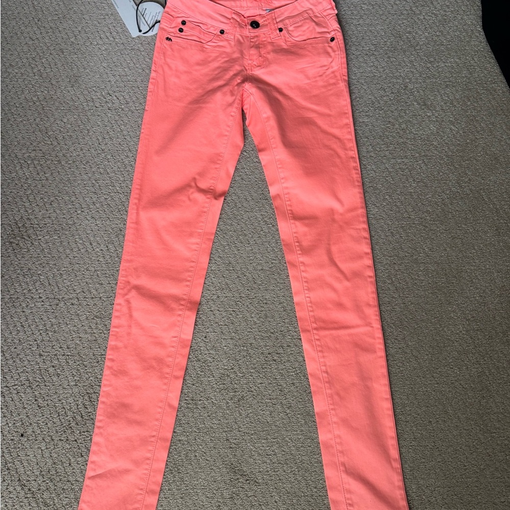 sixty nine jeans Neon Orange Skinny Jeans Vibrant Style